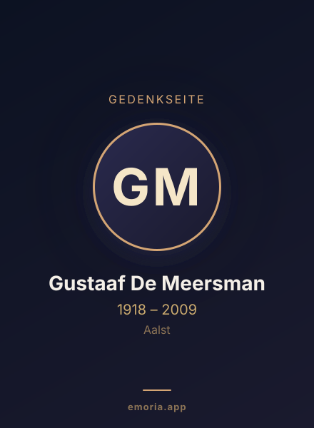 Gedenkportrait von Gustaaf De Meersman