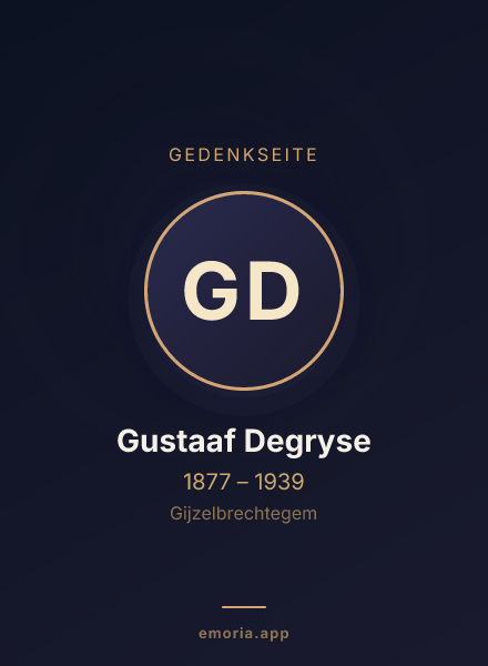 Gedenkportrait von Gustaaf Degryse