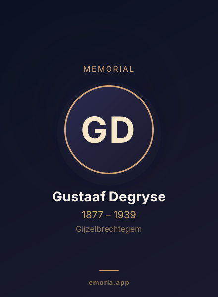 Memorial portrait of Gustaaf Degryse