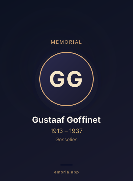 Memorial portrait of Gustaaf Goffinet