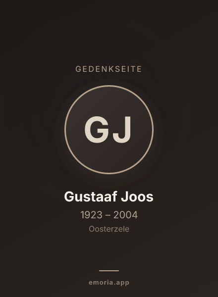 Gedenkportrait von Gustaaf Joos
