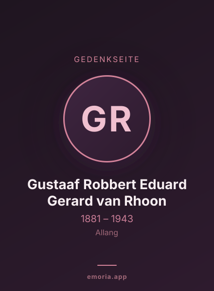 Gedenkportrait von Gustaaf Robbert Eduard Gerard van Rhoon