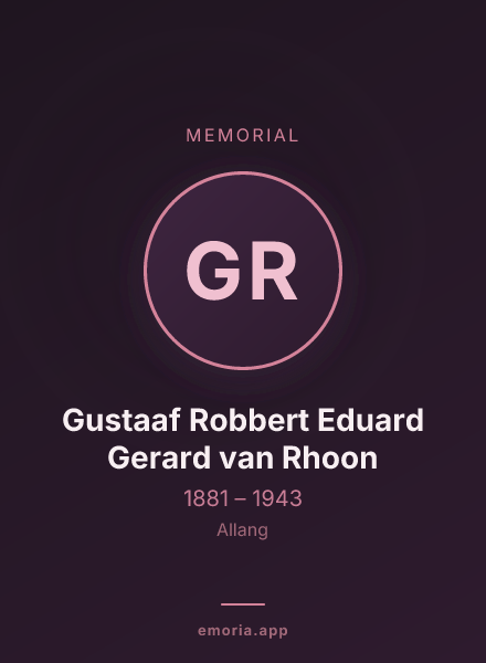 Memorial portrait of Gustaaf Robbert Eduard Gerard van Rhoon