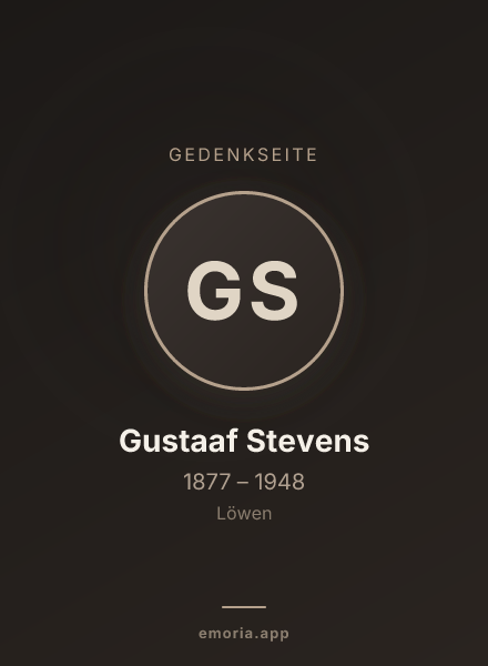 Gedenkportrait von Gustaaf Stevens
