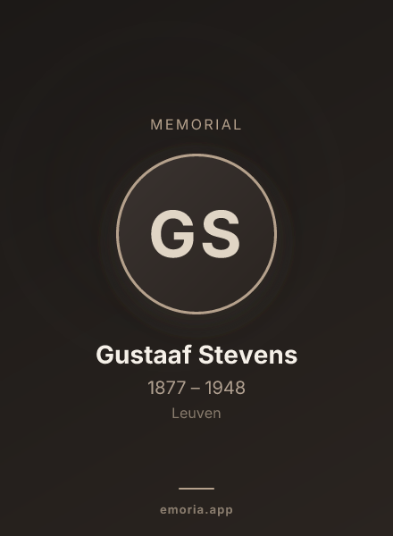 Memorial portrait of Gustaaf Stevens