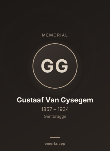 Memorial portrait of Gustaaf Van Gysegem