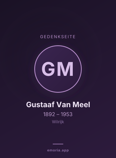 Gedenkportrait von Gustaaf Van Meel