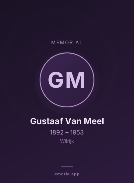 Memorial portrait of Gustaaf Van Meel