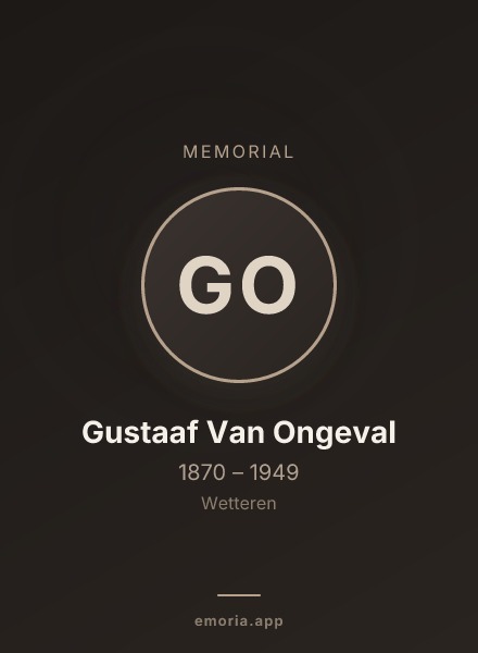 Memorial portrait of Gustaaf Van Ongeval