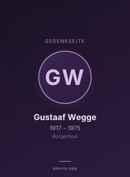 Gedenkportrait von Gustaaf Wegge