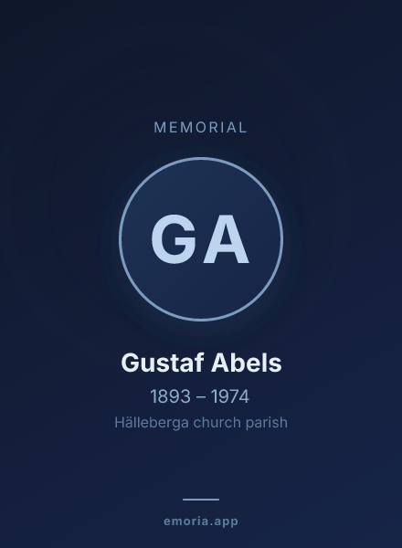 Memorial portrait of Gustaf Abels