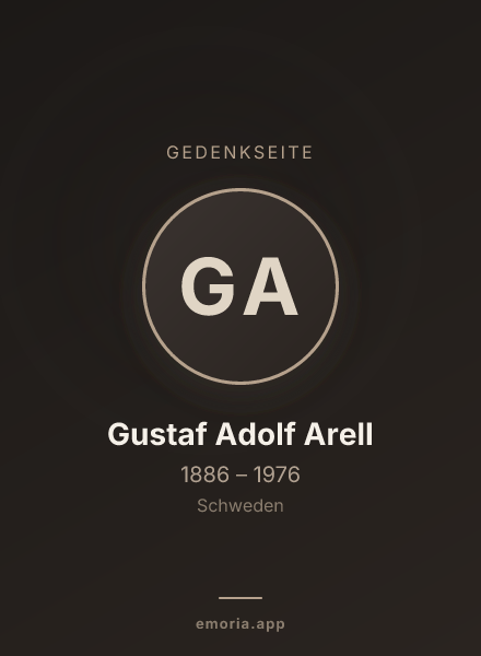 Gedenkportrait von Gustaf Adolf Arell