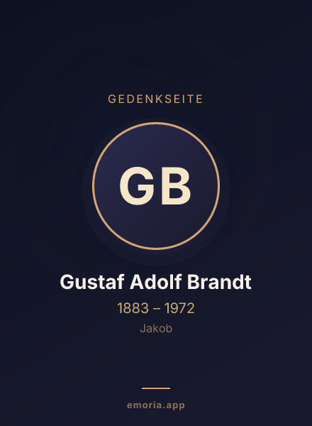 Gedenkportrait von Gustaf Adolf Brandt