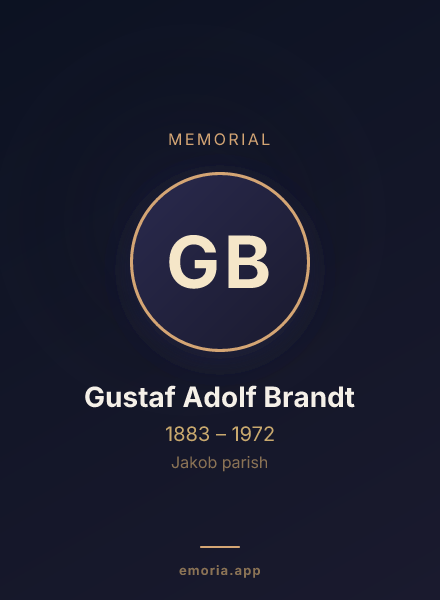 Memorial portrait of Gustaf Adolf Brandt
