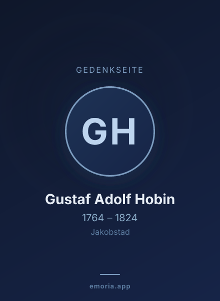 Gedenkportrait von Gustaf Adolf Hobin