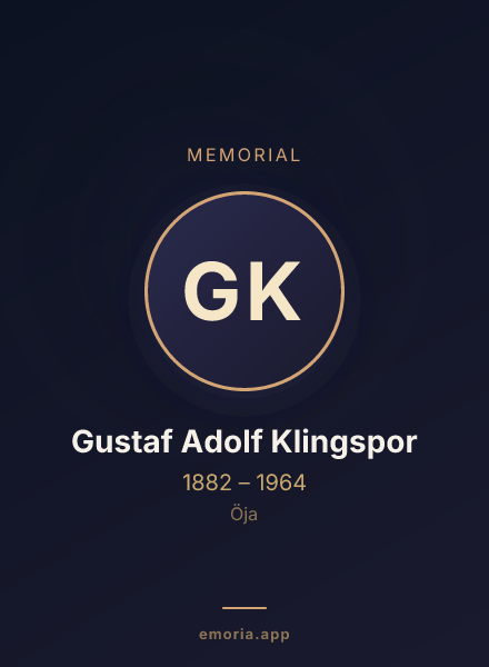 Memorial portrait of Gustaf Adolf Klingspor