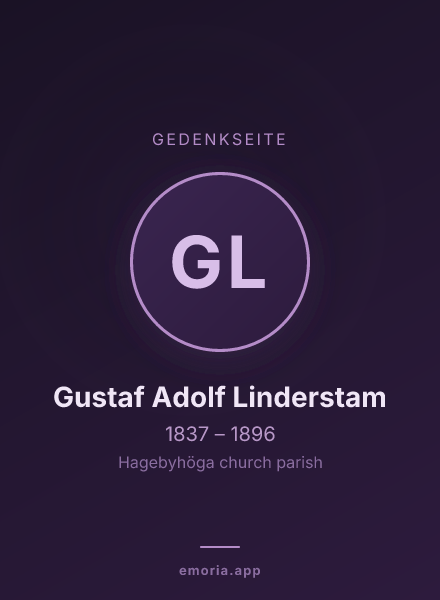 Gedenkportrait von Gustaf Adolf Linderstam