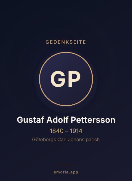 Gedenkportrait von Gustaf Adolf Pettersson