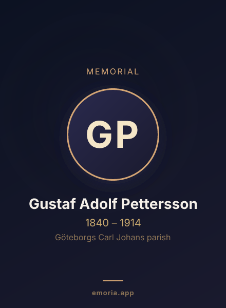 Memorial portrait of Gustaf Adolf Pettersson