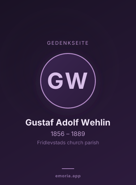 Gedenkportrait von Gustaf Adolf Wehlin