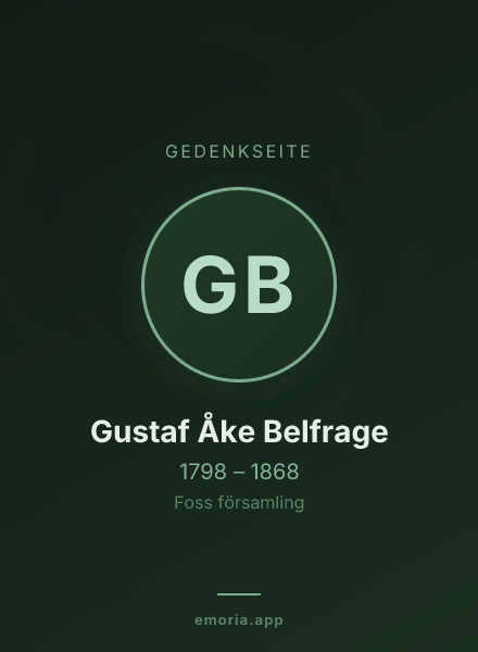 Gedenkportrait von Gustaf Åke Belfrage