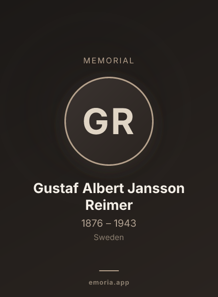 Memorial portrait of Gustaf Albert Jansson Reimer
