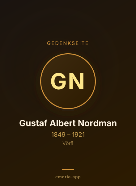 Gedenkportrait von Gustaf Albert Nordman