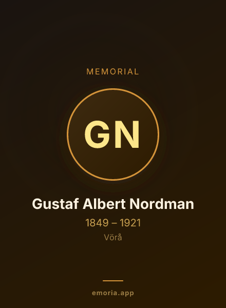 Memorial portrait of Gustaf Albert Nordman