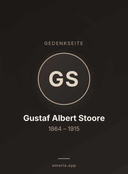 Gedenkportrait von Gustaf Albert Stoore