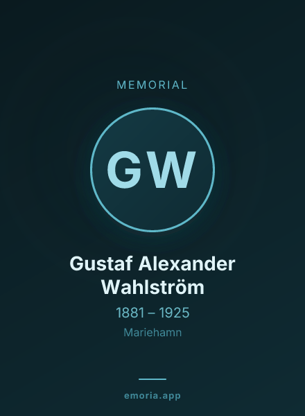 Memorial portrait of Gustaf Alexander Wahlström