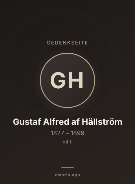 Gedenkportrait von Gustaf Alfred af Hällström