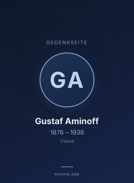 Gedenkportrait von Gustaf Aminoff