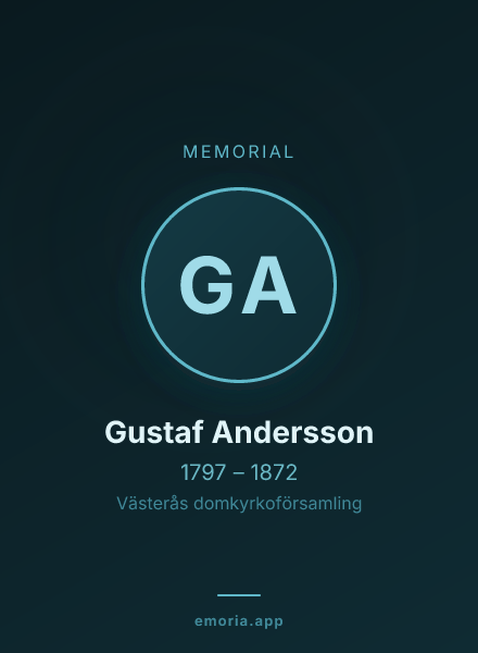 Memorial portrait of Gustaf Andersson