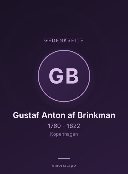 Gedenkportrait von Gustaf Anton af Brinkman