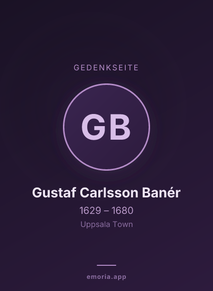 Gedenkportrait von Gustaf Carlsson Banér
