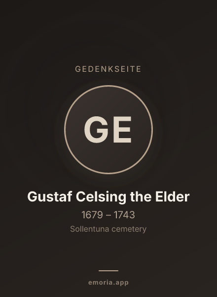 Gedenkportrait von Gustaf Celsing the Elder