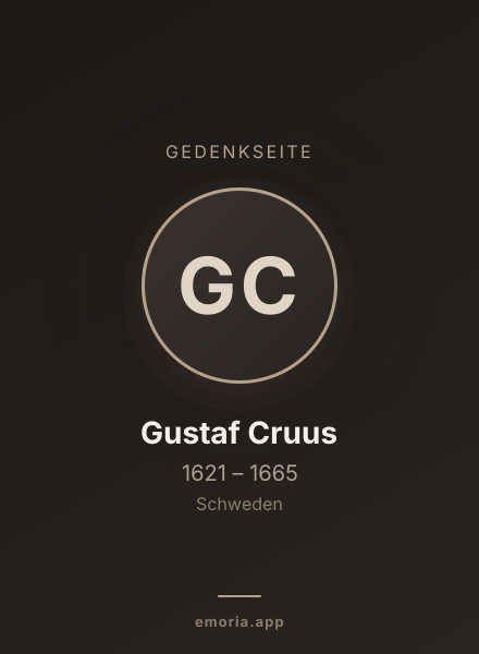 Gedenkportrait von Gustaf Cruus