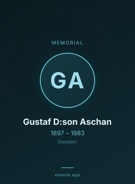 Memorial portrait of Gustaf D:son Aschan