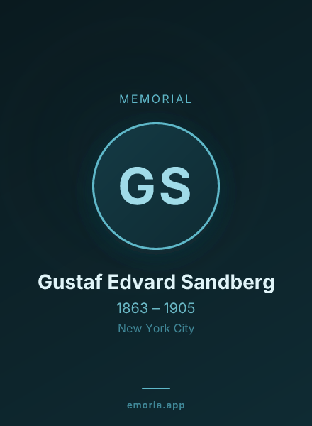Memorial portrait of Gustaf Edvard Sandberg