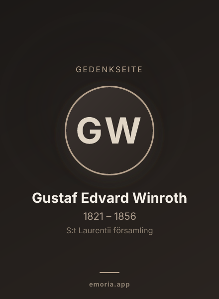 Gedenkportrait von Gustaf Edvard Winroth