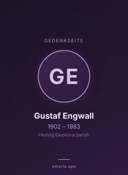 Gedenkportrait von Gustaf Engwall
