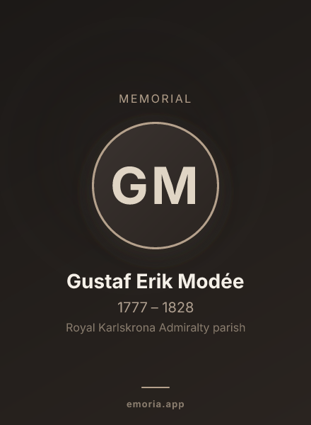 Memorial portrait of Gustaf Erik Modée