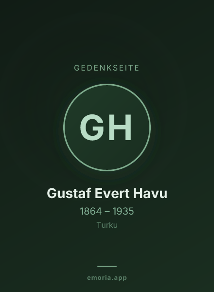 Gedenkportrait von Gustaf Evert Havu