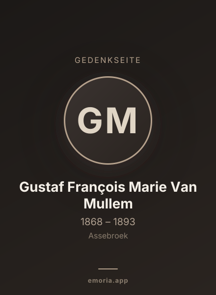 Gedenkportrait von Gustaf François Marie Van Mullem