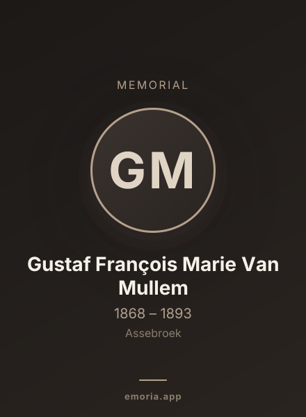 Memorial portrait of Gustaf François Marie Van Mullem