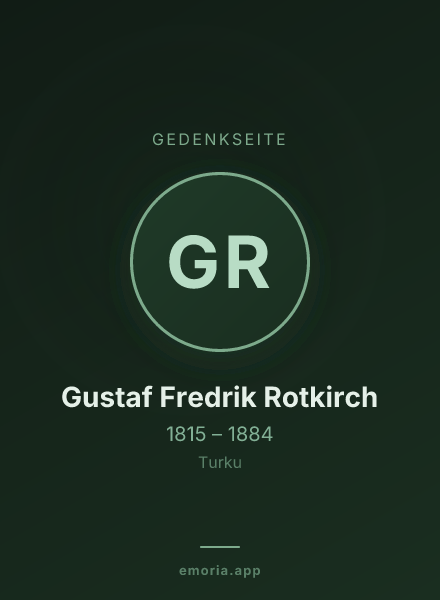 Gedenkportrait von Gustaf Fredrik Rotkirch