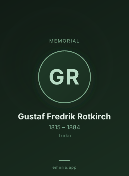 Memorial portrait of Gustaf Fredrik Rotkirch