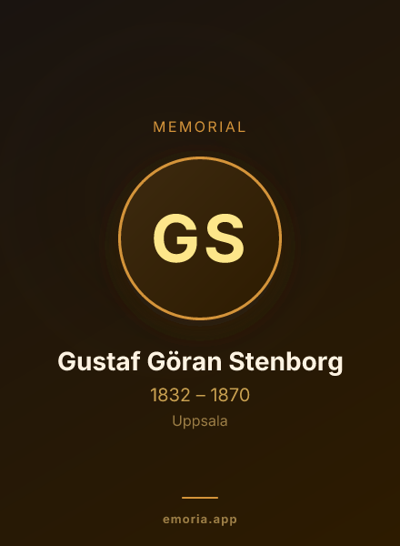 Memorial portrait of Gustaf Göran Stenborg
