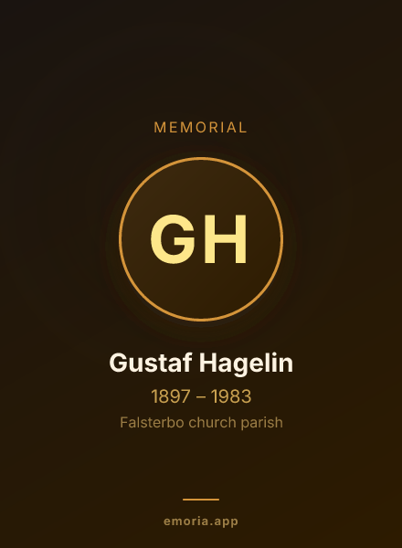 Memorial portrait of Gustaf Hagelin
