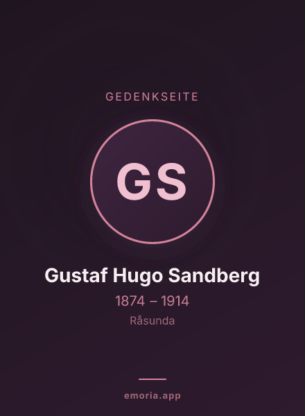 Gedenkportrait von Gustaf Hugo Sandberg